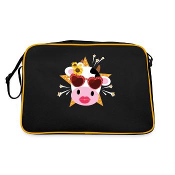 Vache Shirt Dames Vache Élégante Vache Agriculteur Shirt Vache - Sac Retro - noir/or - Dos