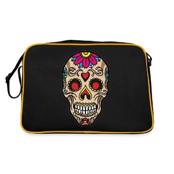 SUGAR SKULL TATTOO - Retro Bag - black/gold - Back