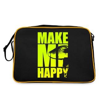 Pilze Pilzsammler - Retro Tasche - Schwarz/Gold - Hinten