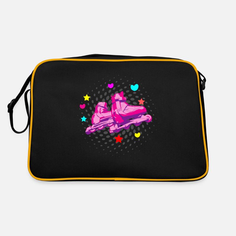 Rollschuhe - Retro Tasche - Schwarz/Gold