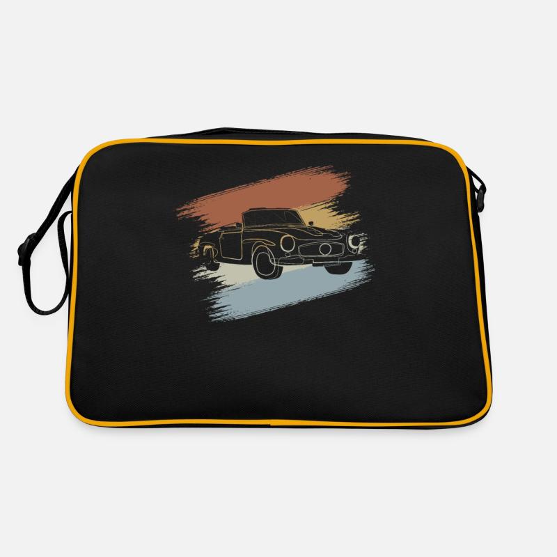 Cabrio Auto - Retro Tasche - Schwarz/Gold