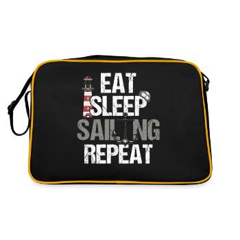 Captain Seemann Eat Sleep Sailing Repeat - Retro Bag - black/gold - Back