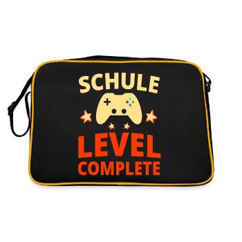 Schule Schulabschluss Abschluss Geschenk - Retro Tasche - Schwarz/Gold - Hinten