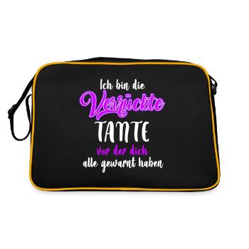 I am the crazy aunt - Retro Bag - black/gold - Back