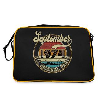 September 1974 All Original Parts - Retro Tasche - Schwarz/Gold - Hinten