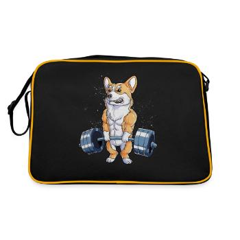 Muscle Corgi Levage De Poids Funny Fitness Gym - Sac Retro - noir/or - Dos