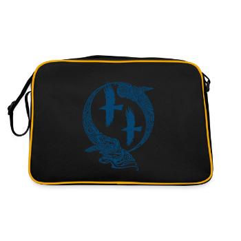 Odin Ravens Huginn Muninn Walhalla Corbeau - Sac Retro - noir/or - Dos