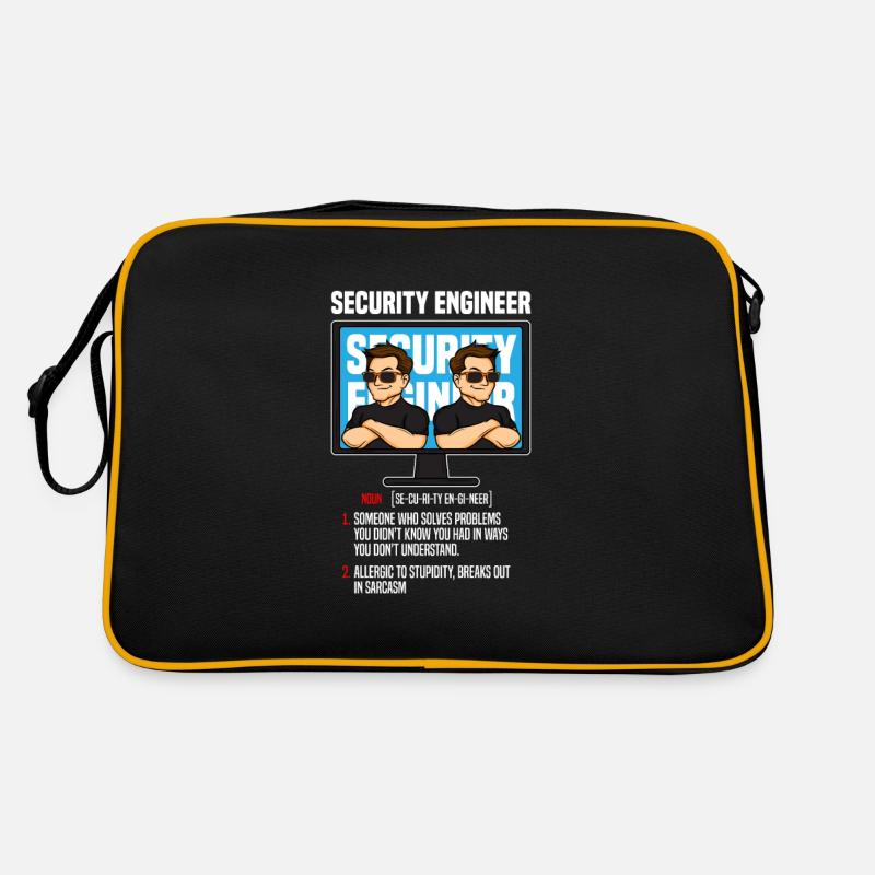 IT Security Sicherheit Definition Cybersecurity - Retro Tasche - Schwarz/Gold