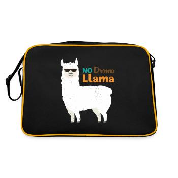 Cadeau animal lama alpaga - Sac Retro - noir/or - Dos