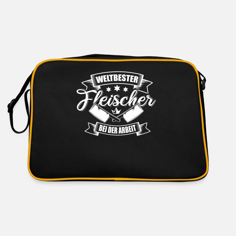 Fleischer Metzger Schlachter - Retro Tasche - Schwarz/Gold