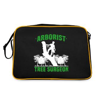 Arborists tree surgeon tree processor chainsaw gift - Retro Bag - black/gold - Back