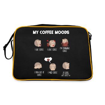 Igel - Arbnora - Igelfan - Kaffee - Kaffeetrinker - Retro Tasche - Schwarz/Gold - Hinten