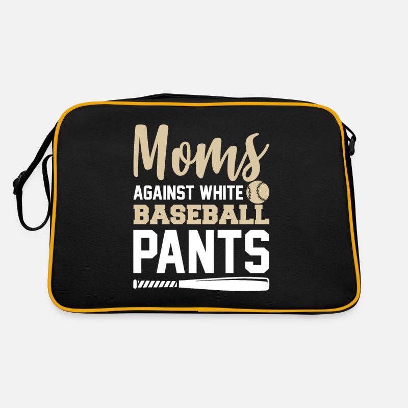 Moms Against White Baseball Pants - Retro Tasche - Schwarz/Gold