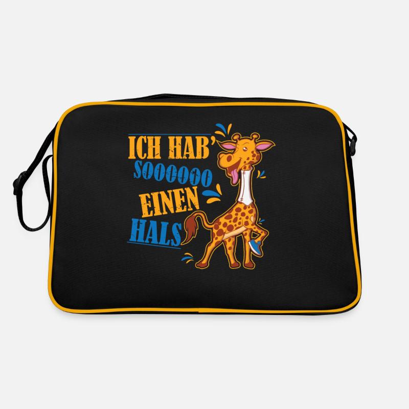 Giraffe mit Halskrause Retro Tasche