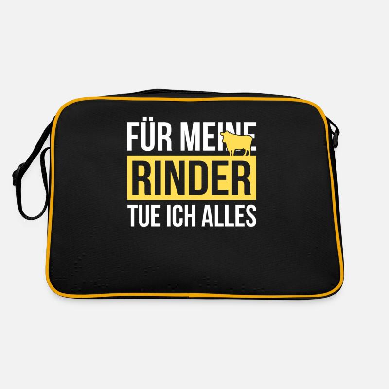 Rinder Rinderstall Rind Retro Tasche