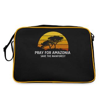 Pray for Amazonia Amazonie Amazonie Forêt tropicale - Sac Retro - noir/or - Dos