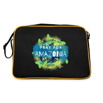 Pray for Amazon Save Amazonia Lungs of the Earth - Retro Bag - black/gold - Back