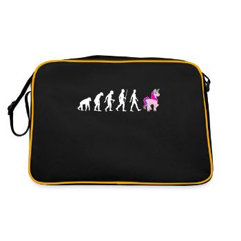 Funny Unicorn Evolution Fantasy Fairy Tales Gift - Retro Bag - black/gold - Back