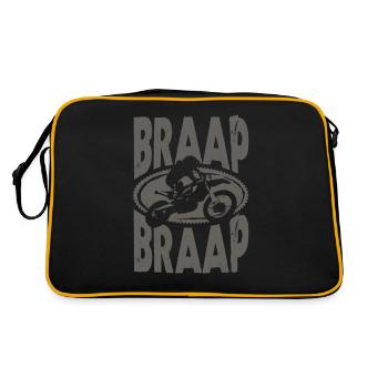 Braap Braap Motorcycle Motocross Biker - Retro Bag - black/gold - Back