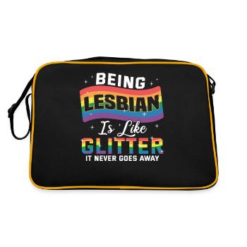 Fierté lesbienne LGBT cadeau arc en ciel - Sac Retro - noir/or - Dos