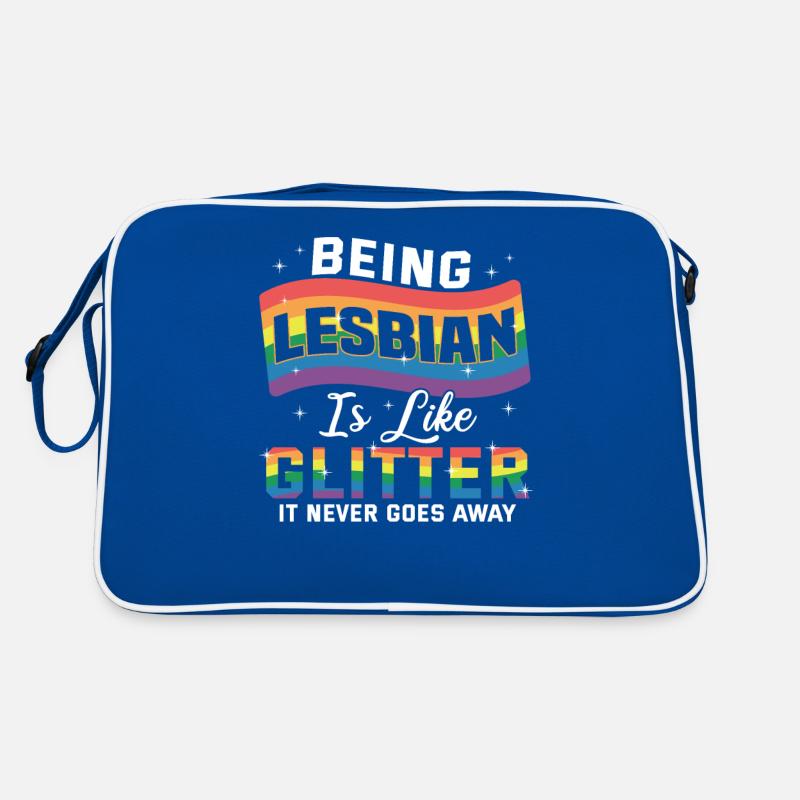 Lesbisch LGBT Stolz Lesbe Geschenk Regenbogen Retro Tasche