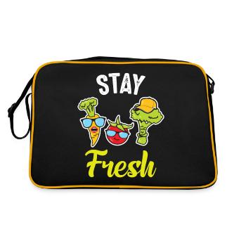 Mittagessen Lady Gemüse Bleiben Sie frisch - Retro Tasche - Schwarz/Gold - Hinten