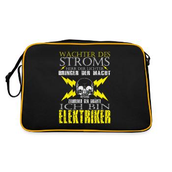 Wächter Des Stroms - Retro Tasche - Schwarz/Gold - Hinten