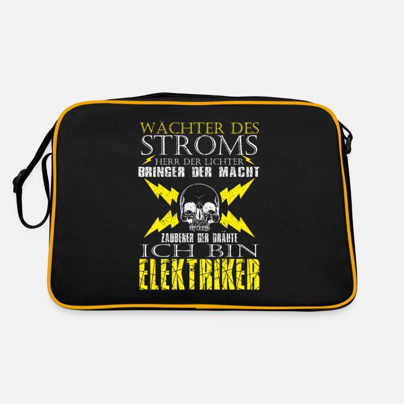 Wächter Des Stroms - Retro Tasche - Schwarz/Gold