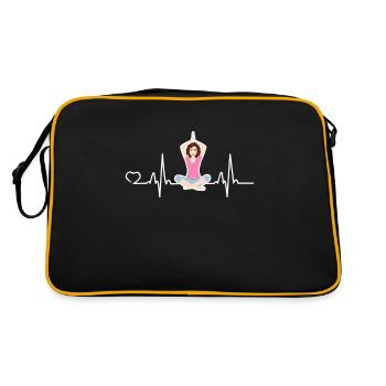 Women's Yoga Teacher Namaste Karma Yoga Gift - Retro Bag - black/gold - Back