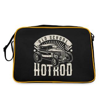 Hotrod vintage Oldtimer Geschenk Old School Car - Retro Tasche - Schwarz/Gold - Hinten