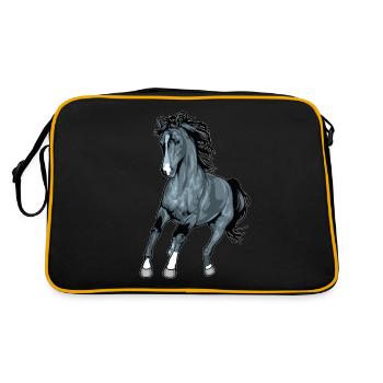 cadeau d'équitation poulain cheval chevaux morgan - Sac Retro - noir/or - Dos