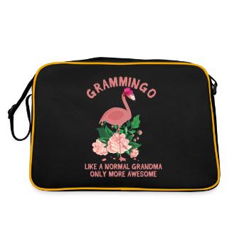 Flamingo grand-mère meilleur grand-mère drôle - Sac Retro - noir/or - Dos