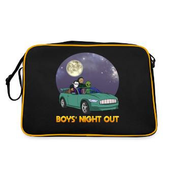 Männerabend JGA Junggesellen Junggesellenabeschied - Retro Tasche - Schwarz/Gold - Hinten