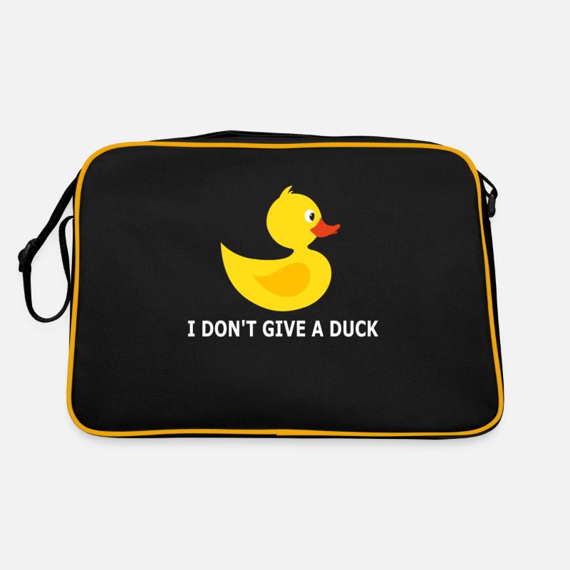 Ente Gummiente Badeente Baden Spielzeug Geschenk - Retro Tasche - Schwarz/Gold