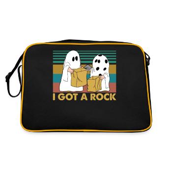 J'ai eu un rocher drôle halloween - Sac Retro - noir/or - Dos