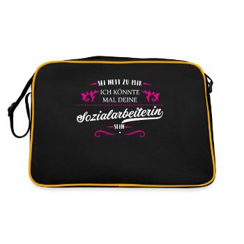 Assistante sociale T-shirt Dames Soyez gentil avec moi - Sac Retro - noir/or - Dos