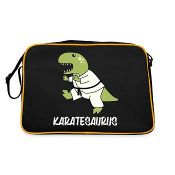 Kampfsport Karate Kinder Geschenk Verein - Retro Tasche - Schwarz/Gold - Hinten