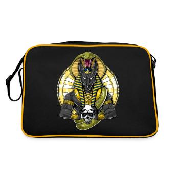 Dieu égyptien loup crâne d'Anubis - Sac Retro - noir/or - Dos
