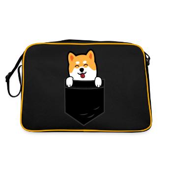 Shiba Inu - Sac Retro - noir/or - Dos