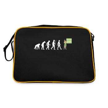 Lehrerin Evolution Lehramt Schule Lehrer Geschenk - Retro Tasche - Schwarz/Gold - Hinten