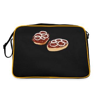 Mettbrötchen T-Shirt Mettbrot avec des oignons drôles - Sac Retro - noir/or - Dos