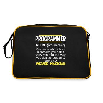 Funny Developer Coder IT Programmer Gift - Retro Bag - black/gold - Back