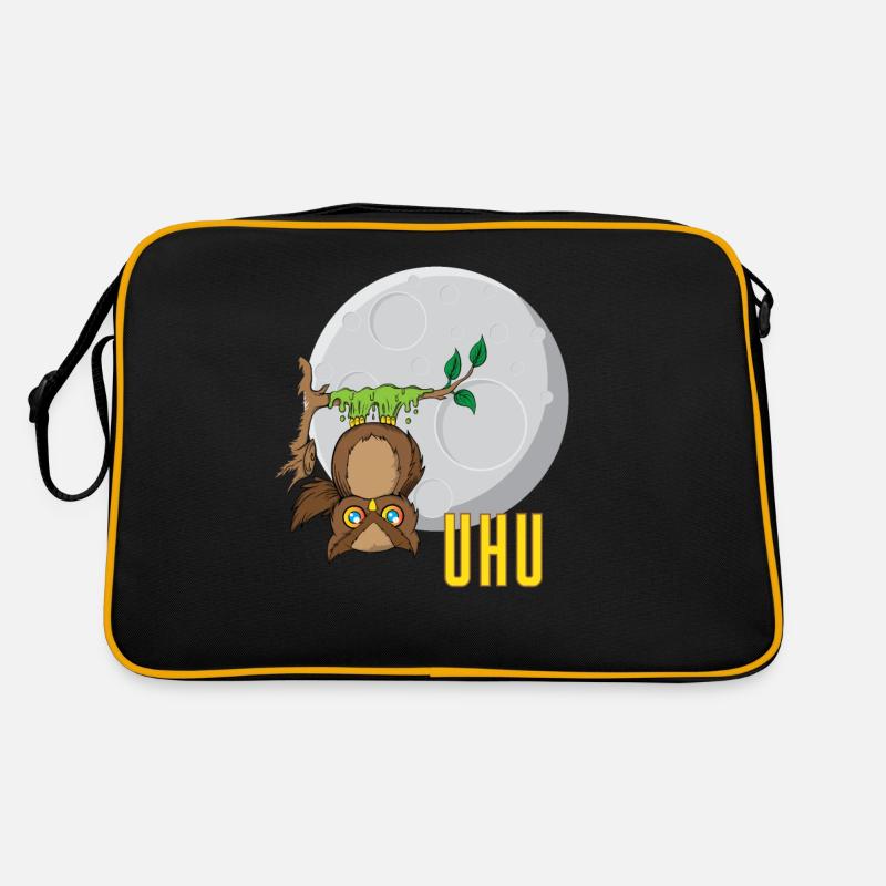 Eule vor Mond Retro Tasche