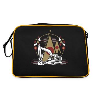 Excavator Construction Site Construction Machine Gift · Shovel - Retro Bag - black/gold - Back