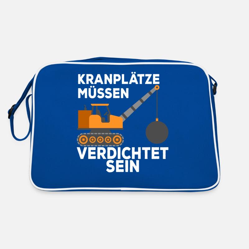 Bagger Baustelle Baumaschine Geschenk · Kranplätze Retro Tasche