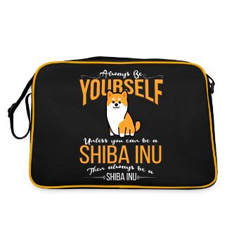 Shiba Inu - Sac Retro - noir/or - Dos