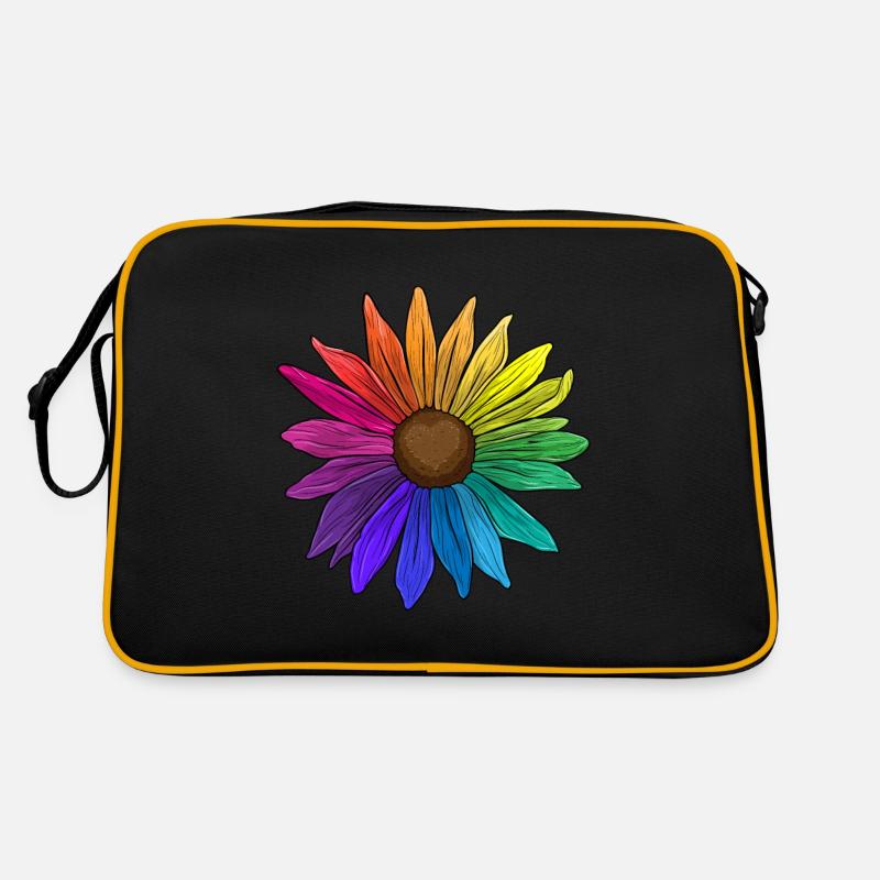 Sonnenblume Regenbogenfarben LGBT Flower Power Retro Tasche