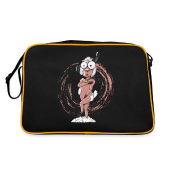 nacktes geschorenes Schaf - Retro Tasche - Schwarz/Gold - Hinten