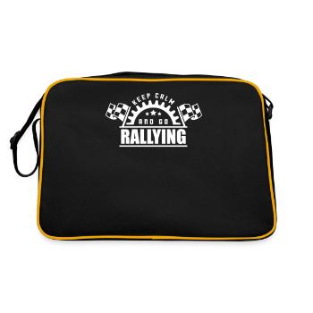 Rallyes Rallye Fahrer Rallyfahren Rallyefahrer - Retro Tasche - Schwarz/Gold - Hinten