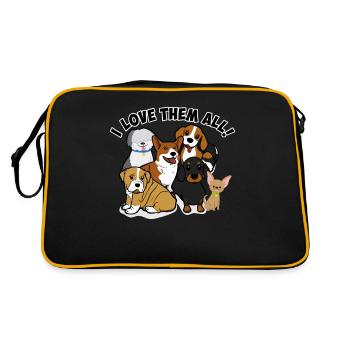 J’aime tous les chiens propriétaires animaux de compagnie - Sac Retro - noir/or - Dos